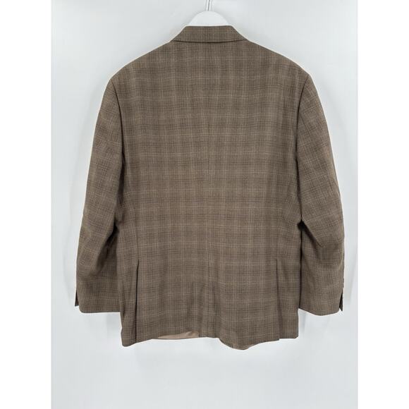 Ralph Lauren Suit Jacket Mens 42S Brown Plaid Silk Wool Single Breasted Tweed - Picture 9 of 15